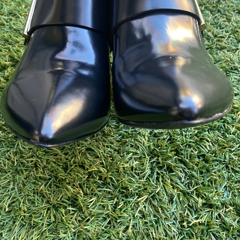 See by Chloe Patent Leather Gold Buckle Boots - Picture 9 of 14